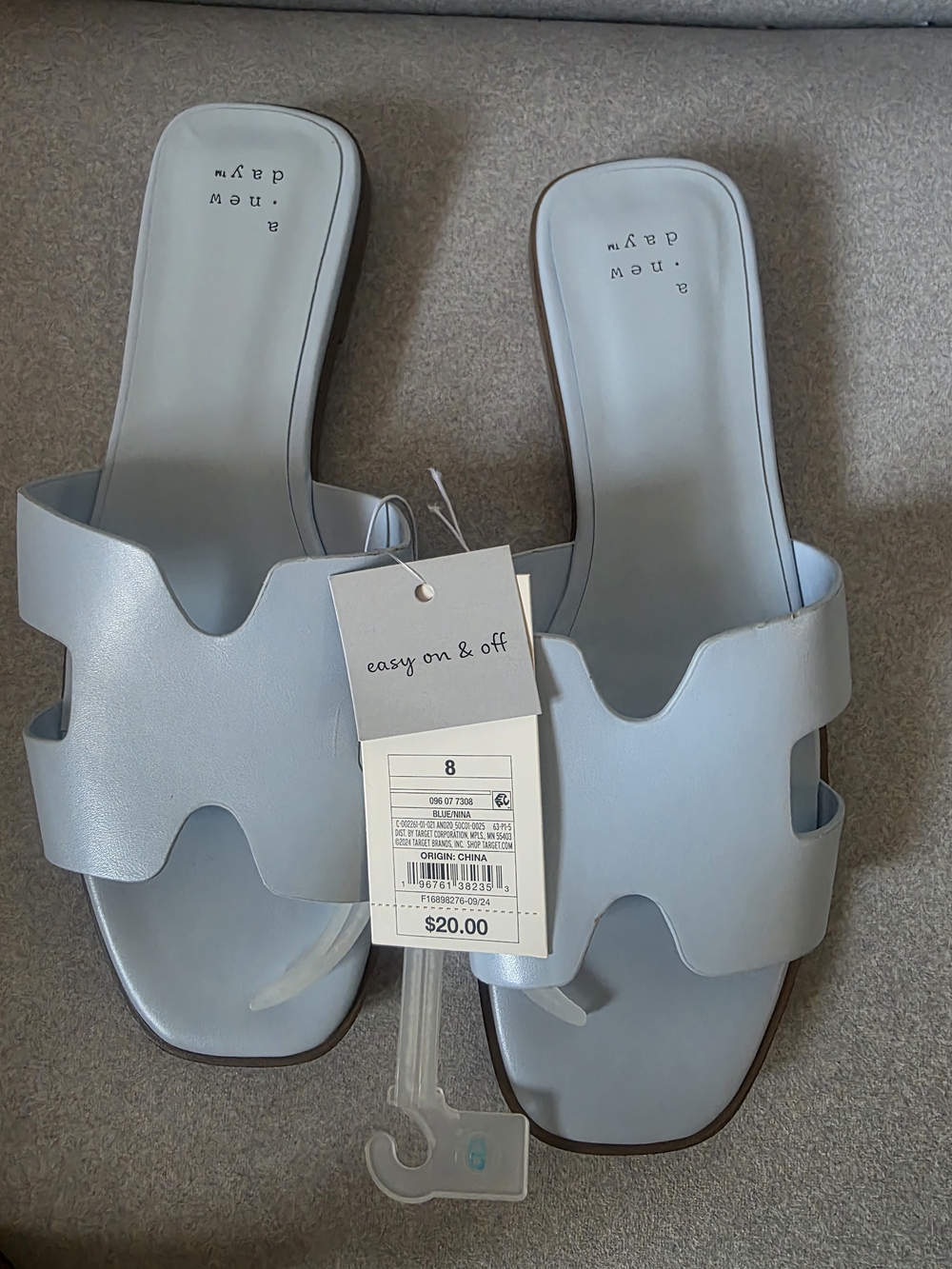 A New Day Women's Light Blue Slide Sandals
